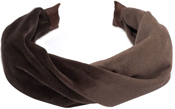 DARK Velvet Hair Band Folded Chocolate Brown