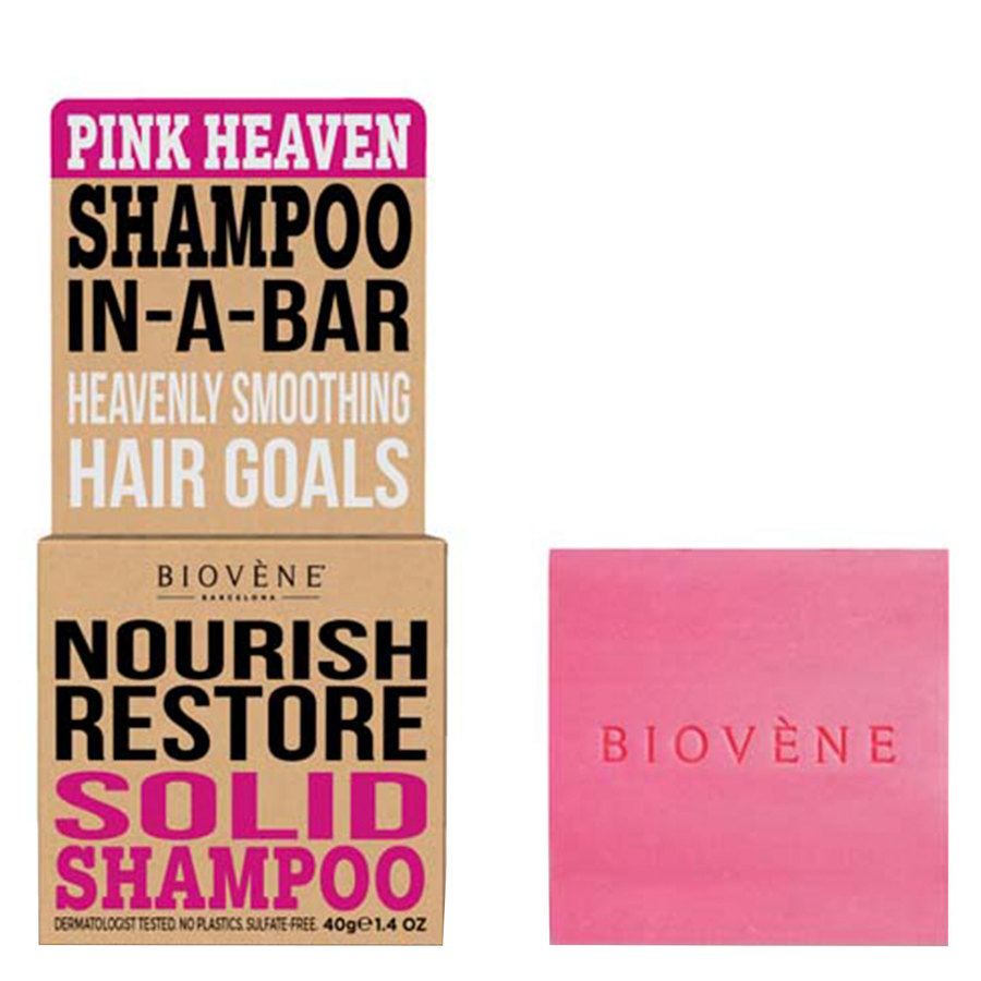 Biovène Hair Care Shampoo Bar Nourish Restore Pink Heaven 40g