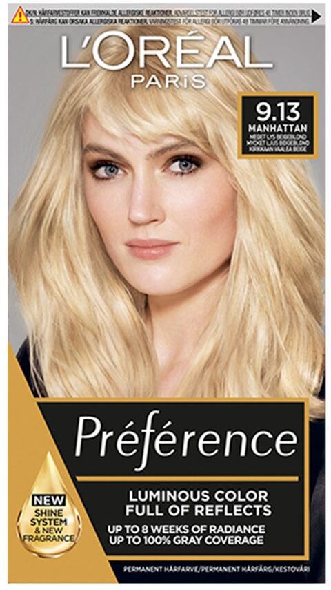 L'Oreal Paris Hårfarge L'Oréal Paris Préférence Core Récital 9,13 Manhattan Light Golden Ash Blonde