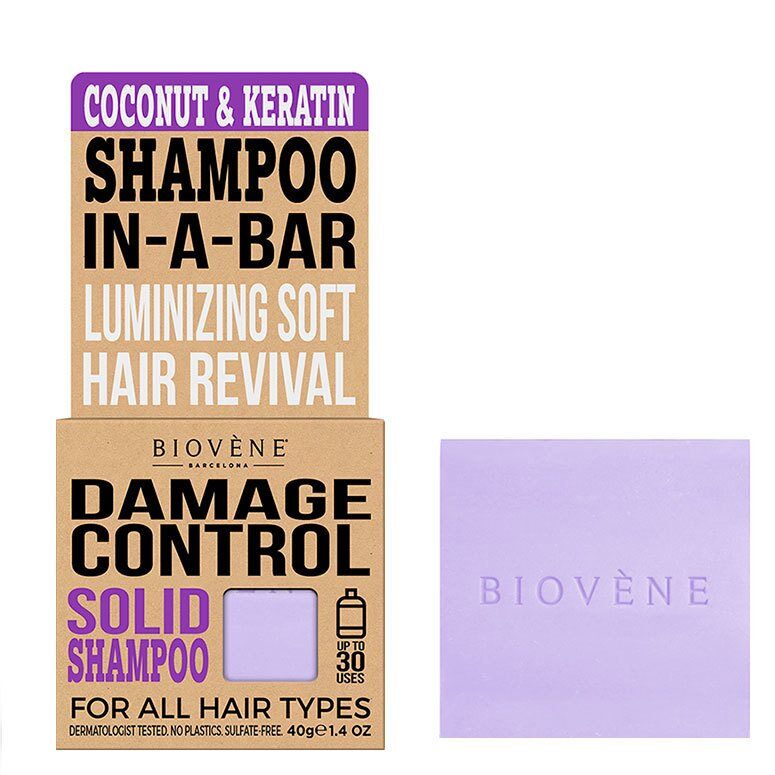 Biovène Damage Control Coconut & Keratin Solid Shampoo Bar 40g