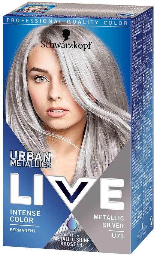 Schwarzkopf hårfarge Schwarzkopf Live XXL Urban Metallic #71 Metallic Silver Smokey Steel