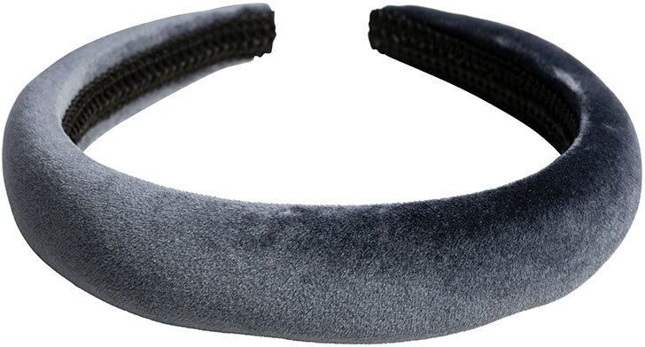 DARK Velvet Hair Band Broad Steel Blue