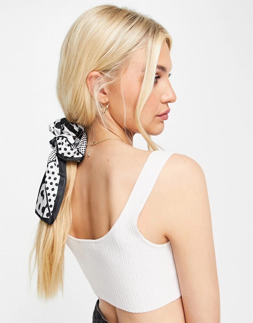 Accessorize large scrunchie in polka dot print-Multi  Multi