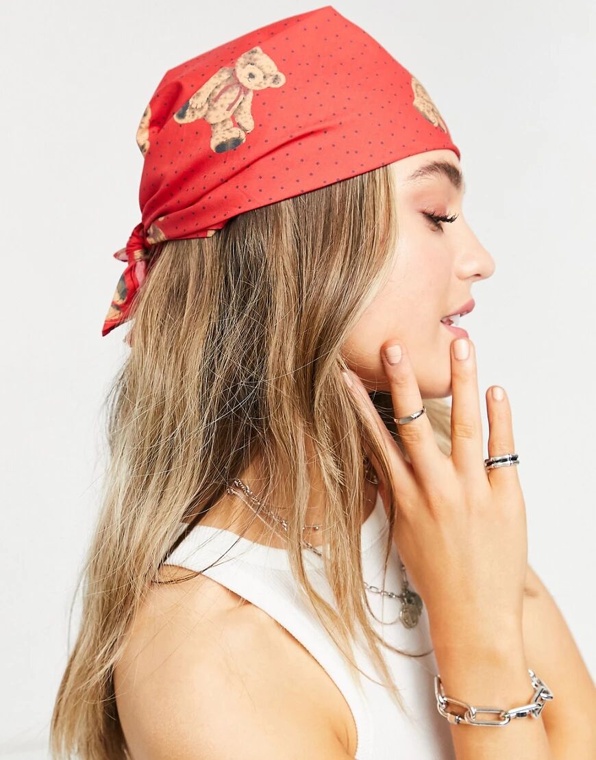 ASOS DESIGN bandana in teddy bear print-Multi  Multi