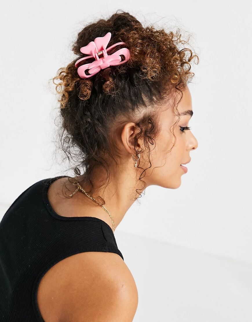ASOS DESIGN bow hair claw-Pink  Pink