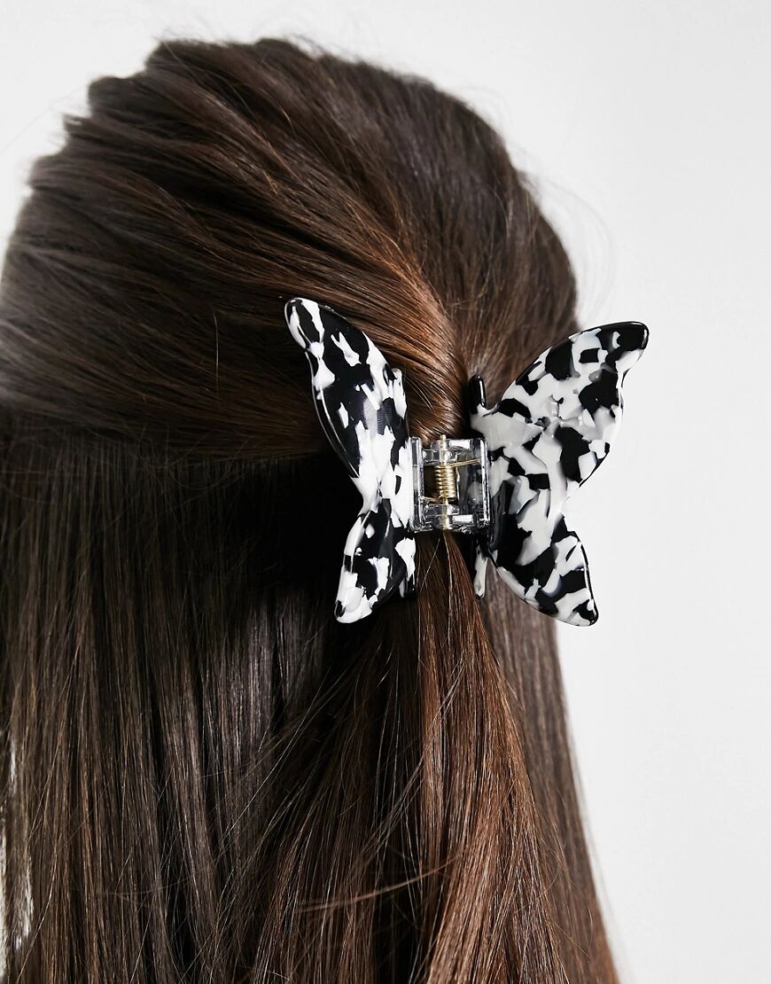 ASOS DESIGN butterfly hair claw in mono resin-Multi  Multi