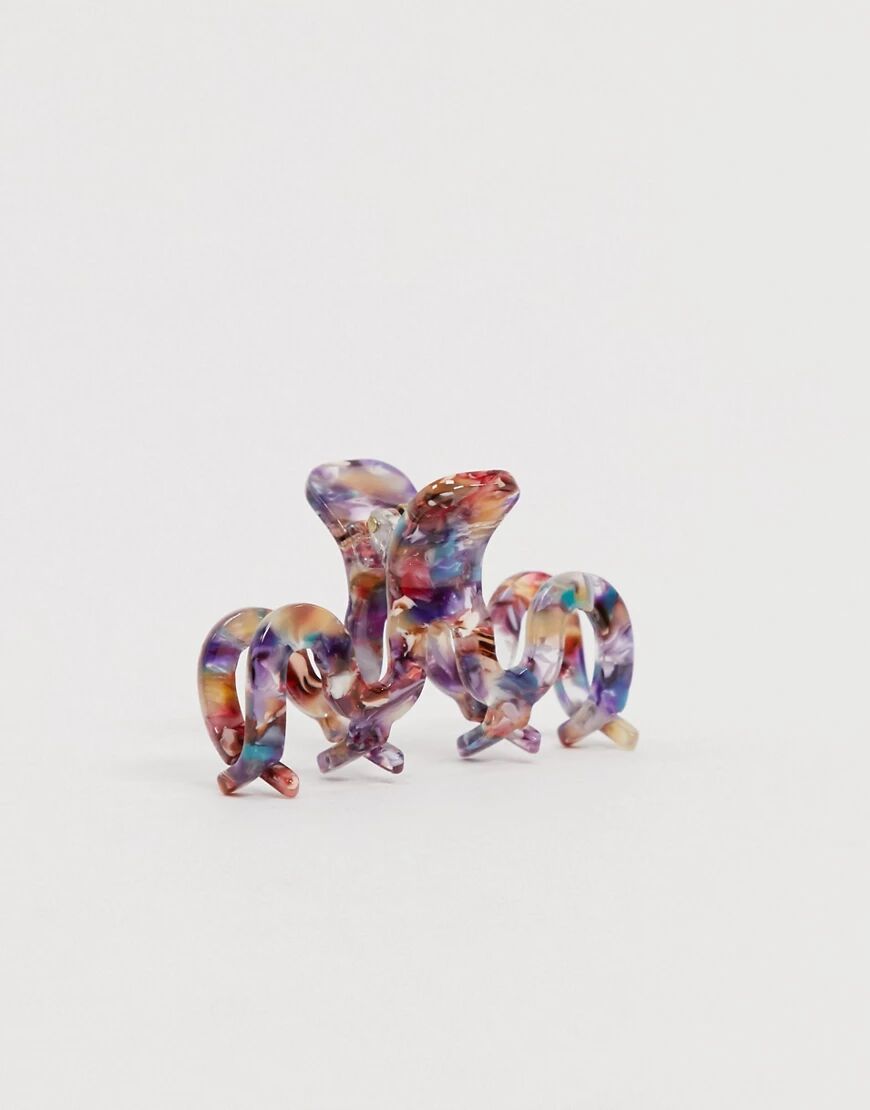 ASOS DESIGN hair clip claw in resin-Multi  Multi