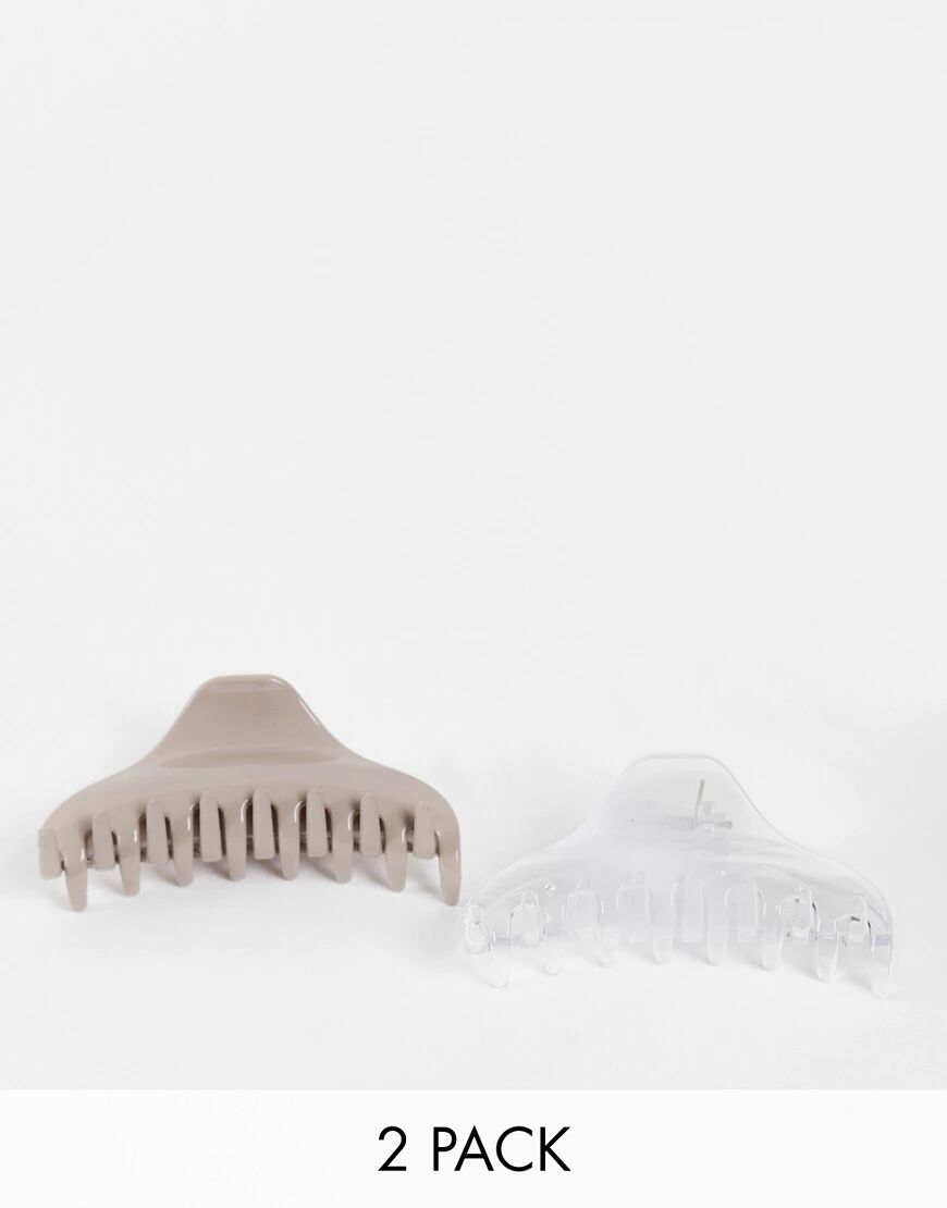 DesignB London DesignB x2 pack claw clips in milky resin-Multi  Multi