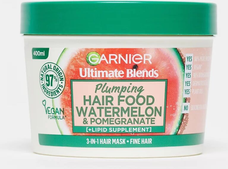 Garnier Ultimate Blends Plumping Hair Food Watermelon 3-in-1 Fine Hair Mask Treatment 390ml-No colour  No colour