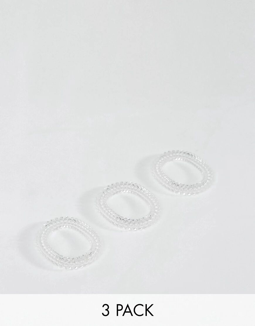 Invisibobble 3 pack Slim Hair Ties - Crystal Clear-No colour  No colour