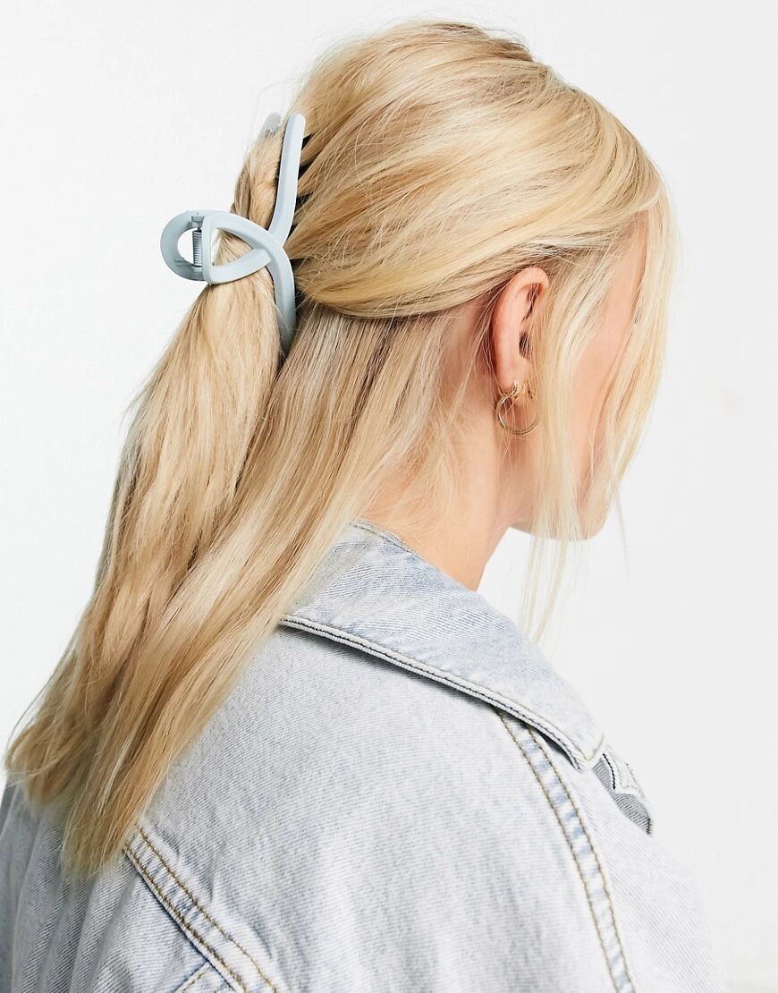 My Accessories London matte loop hair claw clip in blue  Blue