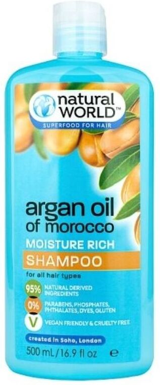 Natural World Moroccan Argan Oil Moisture Repair Shampoo 500 ml Sjampo