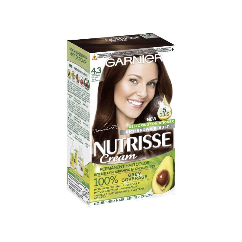 Garnier Nutrisse Creme 4.3 Cappucino Golden Brown 1 stk Hårfarge