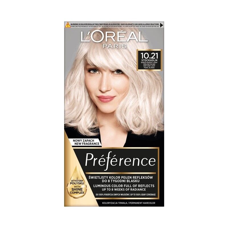 L'Oreal Preference Z2 10.21 Stockholm Very Light Pearl Blonde 1 stk Hårfarge