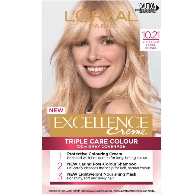 L'Oreal Excellence Creme Hair Color 10.21 Very Very Light Pearl Blonde 1 stk Hårfarge
