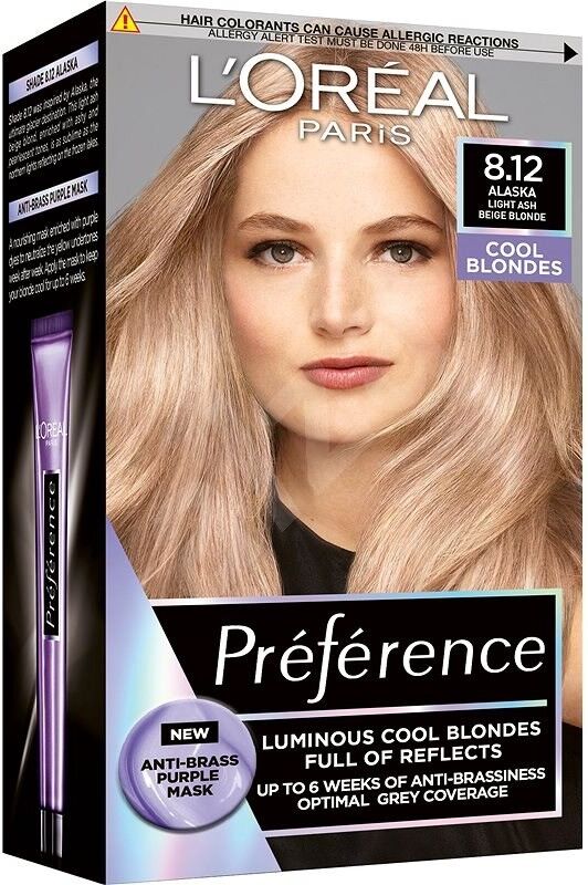 L'Oreal Preference 8.12 Alaska Light Ash Beige Blonde 1 pcs Hårfarge