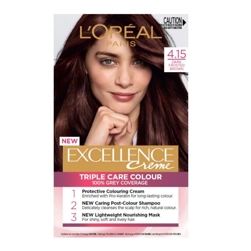 L'Oreal Excellence Creme Hair Color 4.15 Dark Frosted Brown 1 stk Hårfarge