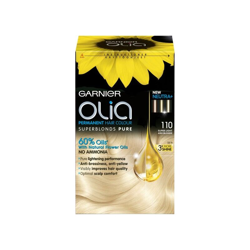 Garnier Olia Super Blonds Pure Permanent Hair Color 110 Super Light Ash Blonde 1 stk Hårfarge