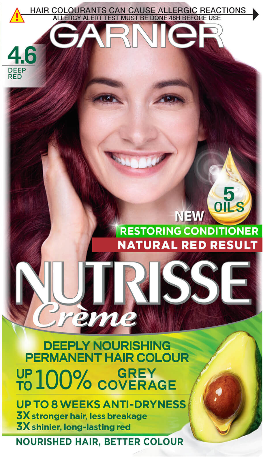 Garnier Nutrisse Permanent Hair Dye (utvalg av fargetoner) - 4.6 Deep Red