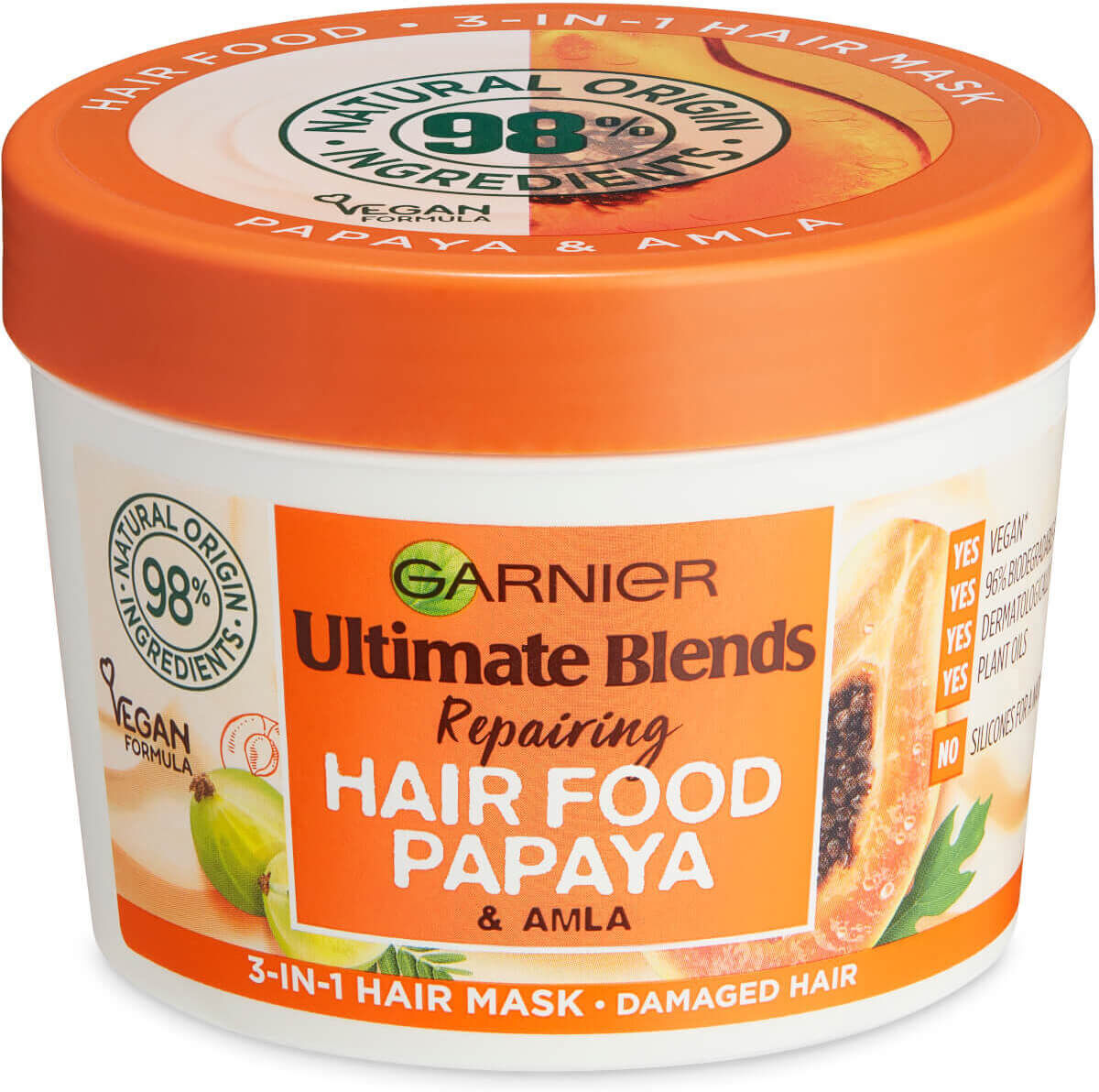 Garnier Ultimate Blends Hair Food Papaya 3-in-1 Damaged Hair Mask Treatment 390ml