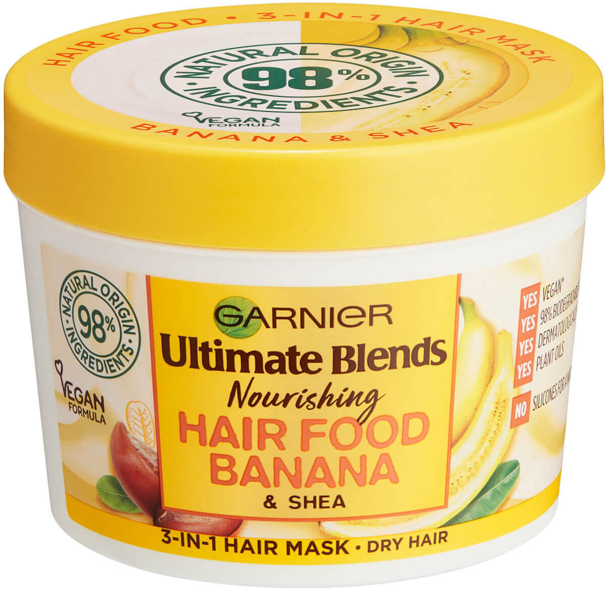 Garnier Ultimate Blends Hair Food Banana 3-in-1 Dry Hair Mask Treatment 390ml