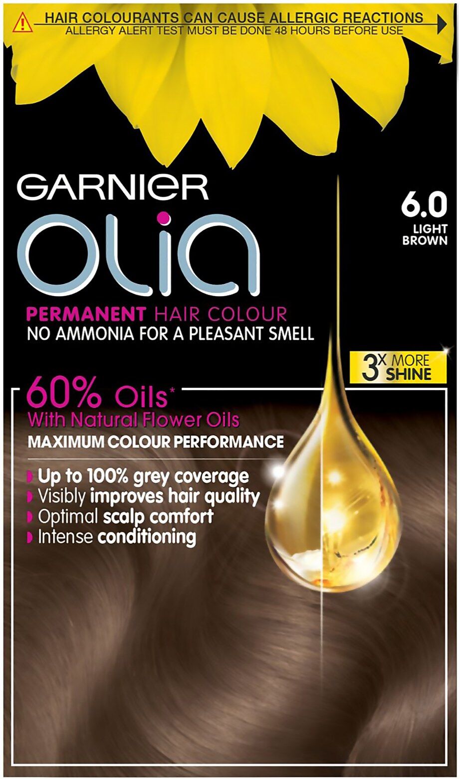 Garnier Olia Permanent Hair Dye (Various Shades) - 6.0 Light Brown