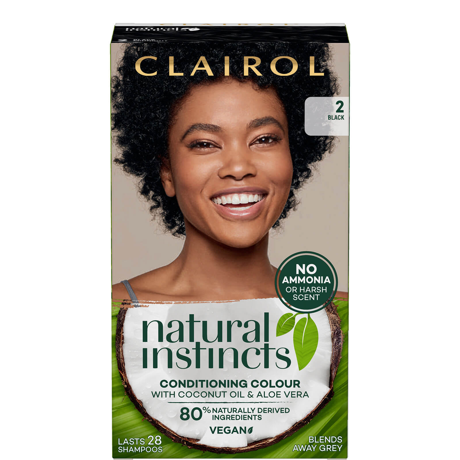 Clairol Natural Instincts Semi-Permanent No Ammonia Vegan Hair Dye 177ml (Various Shades) - 2 Black