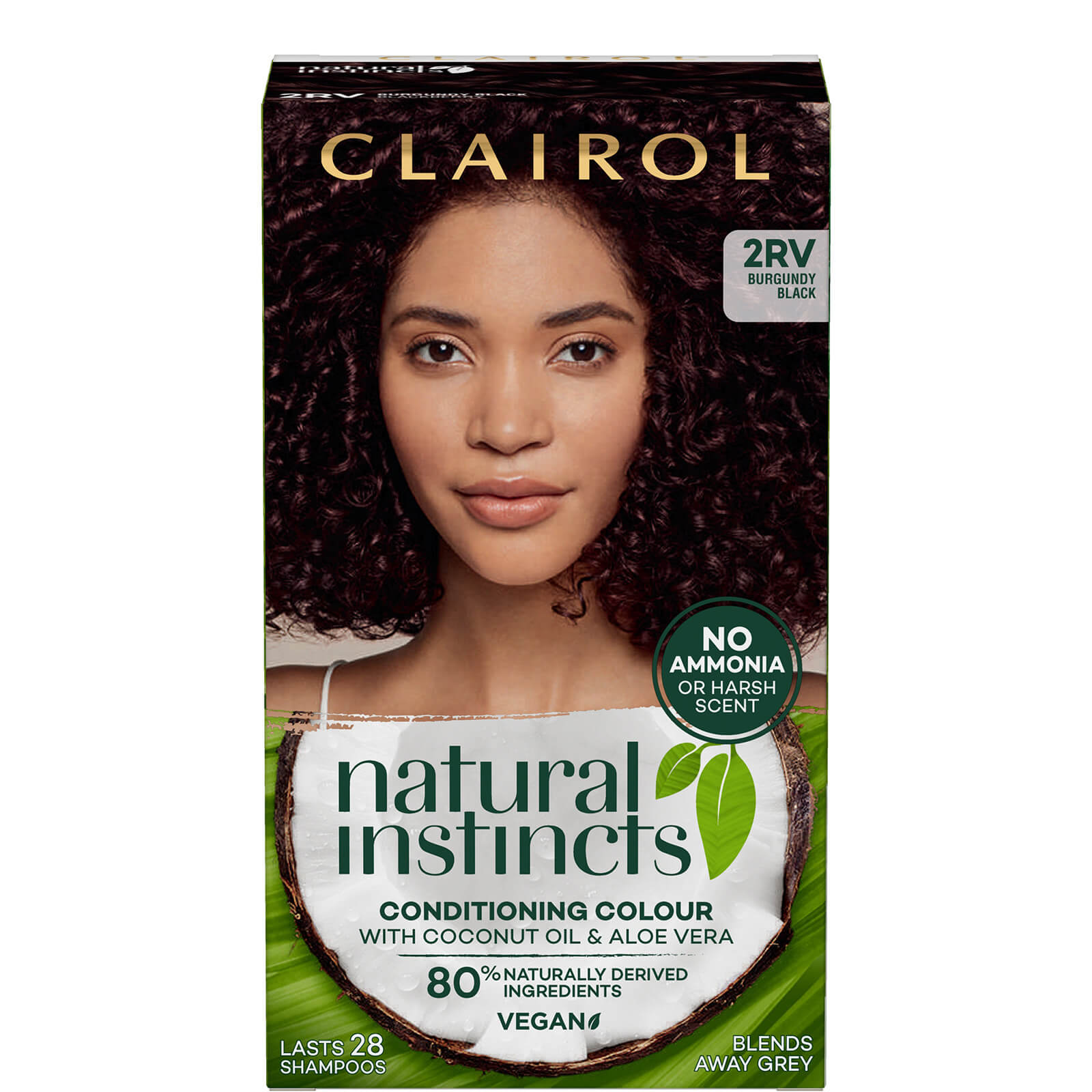 Clairol Natural Instincts Semi-Permanent No Ammonia Vegan Hair Dye 177ml (Various Shades) - 2RV Burgundy Black