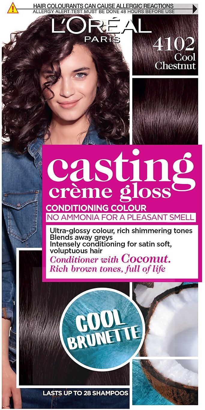 L'Oréal Paris Casting Crème Gloss Semi-Permanent Hair Dye (Various Shades) - 4102 Cool Chestnut