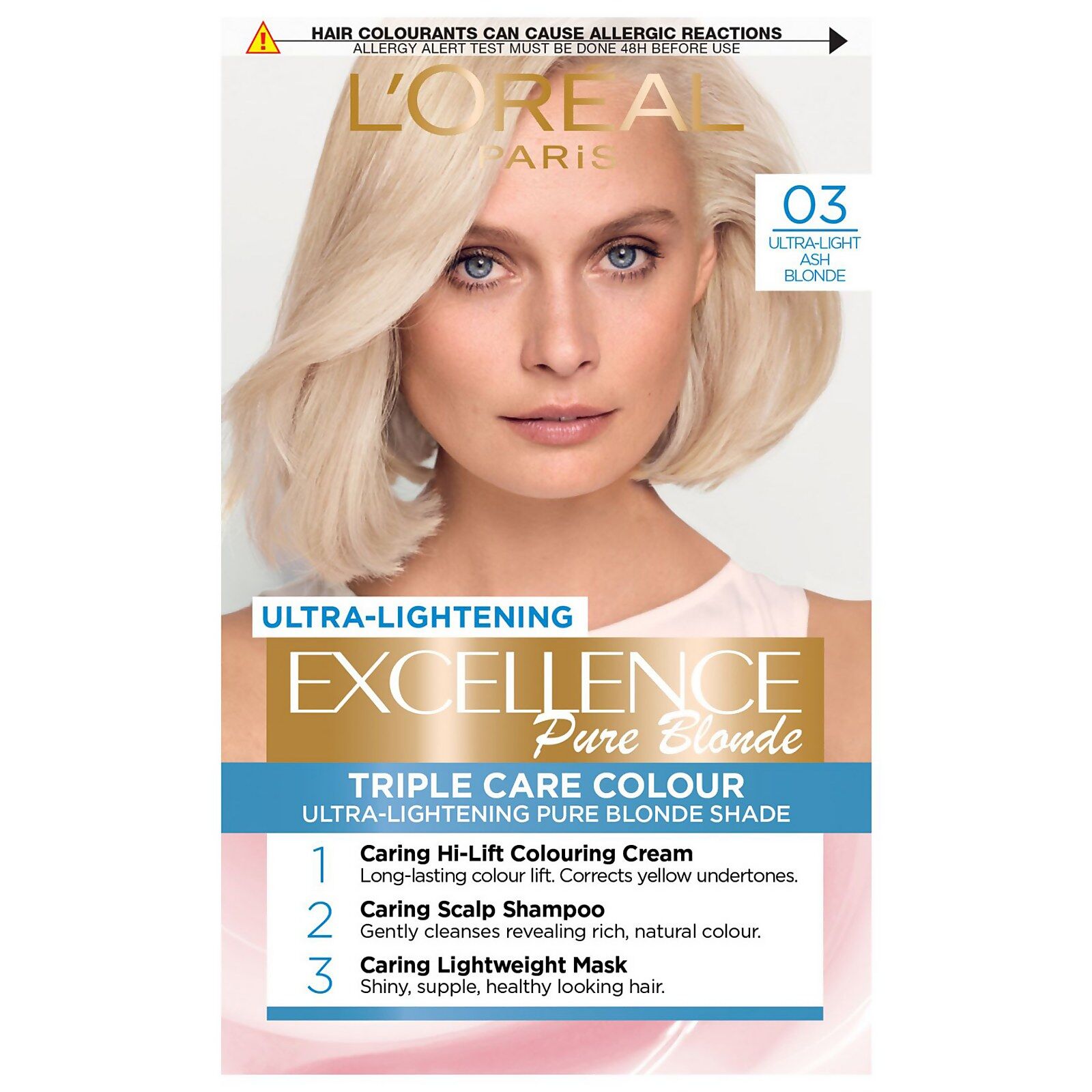 L'Oréal Paris Excellence Crème Permanent Hair Dye (Various Shades) - 03 Ultra-Light Ash Blonde