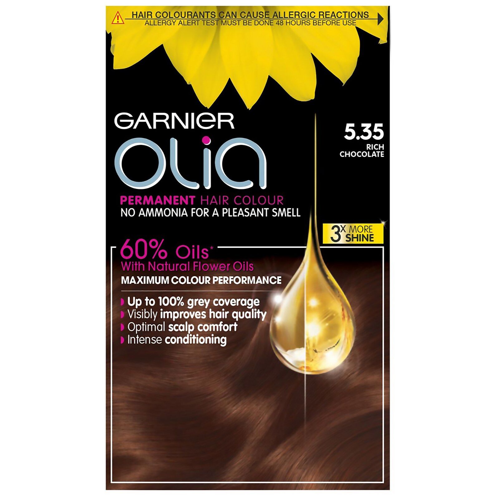 Garnier Olia Permanent Hair Dye (Various Shades) - 5.35 Rich Chocolate Brown