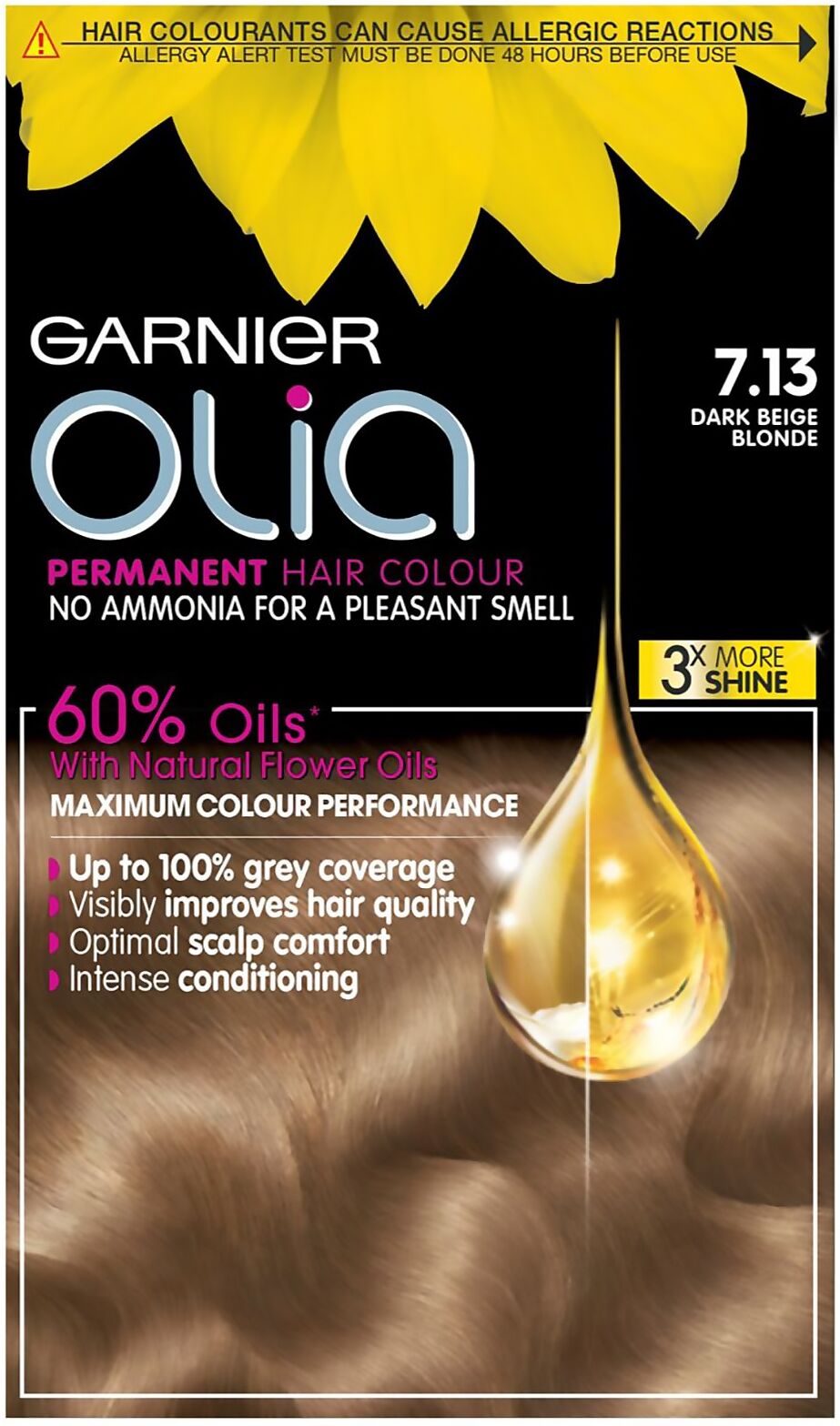 Garnier Olia Permanent Hair Dye (Various Shades) - 7.13 Dark Beige Blonde