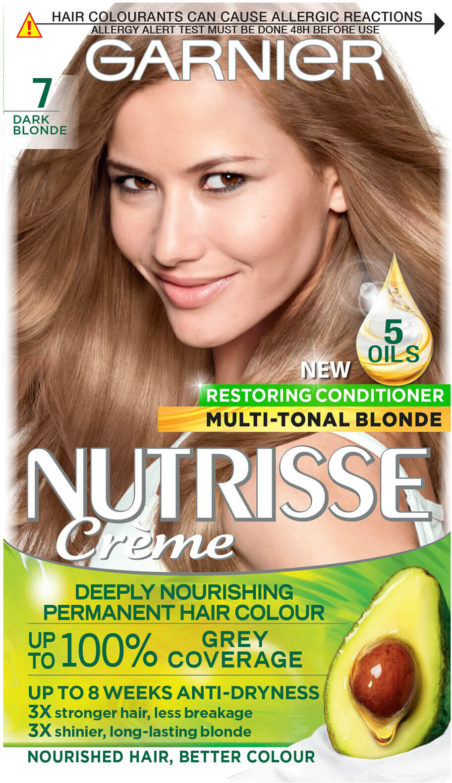 Garnier Nutrisse Permanent Hair Dye (utvalg av fargetoner) - 7 Dark Blonde