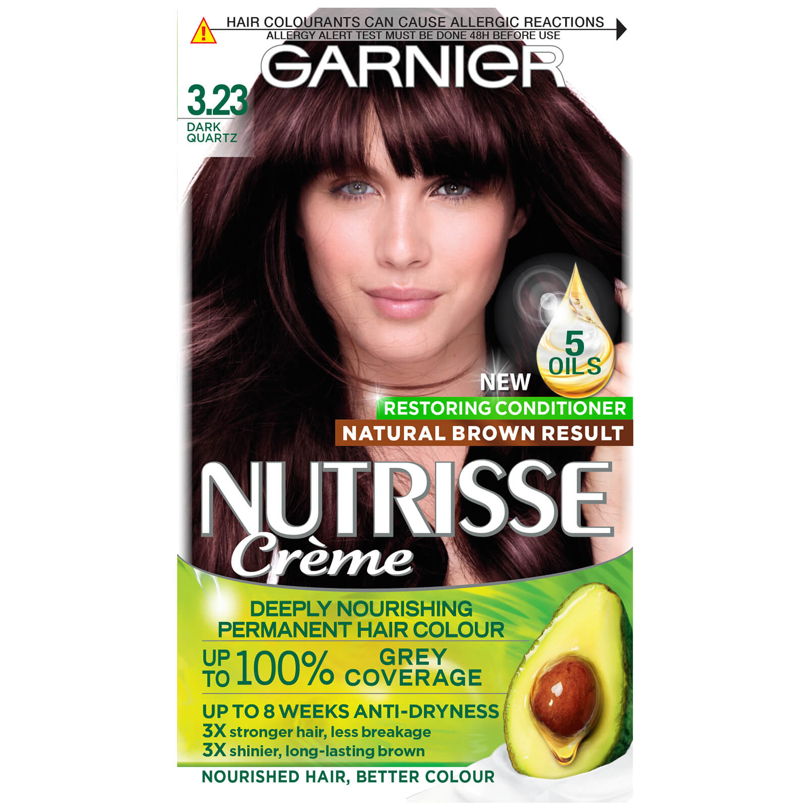 Garnier Nutrisse Permanent Hair Dye (utvalg av fargetoner) - 3.23 Dark Quartz Brown