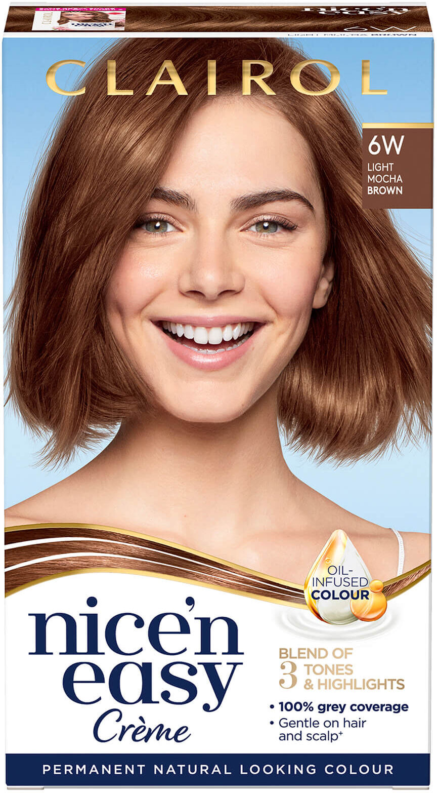 Clairol Nice' n Easy Crème Natural Looking Oil Infused Permanent Hair Dye 177ml (Various Shades) - 6W Light Mocha Brown