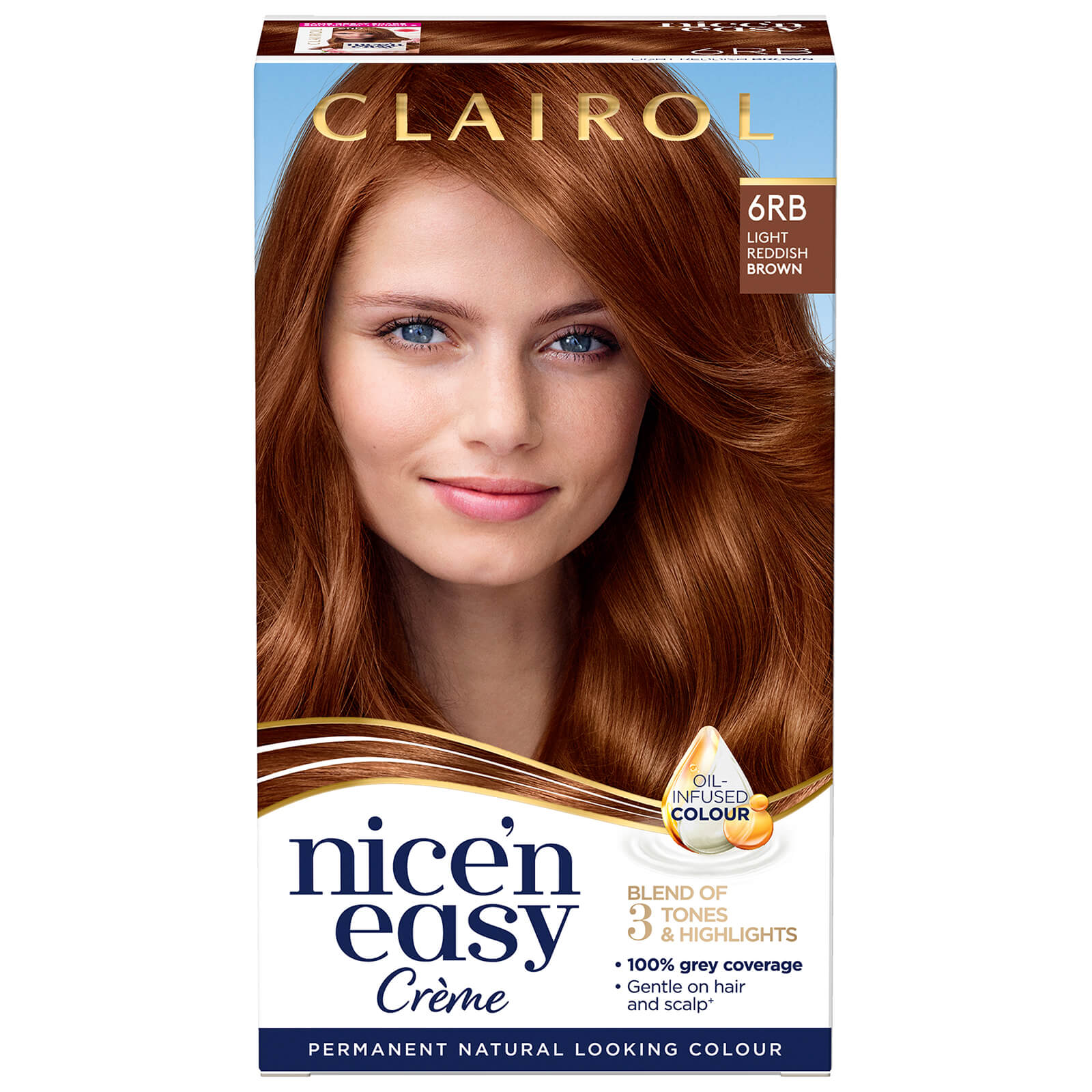 Clairol Nice' n Easy Crème Natural Looking Oil Infused Permanent Hair Dye 177ml (Various Shades) - 6RB Light Reddish Brown
