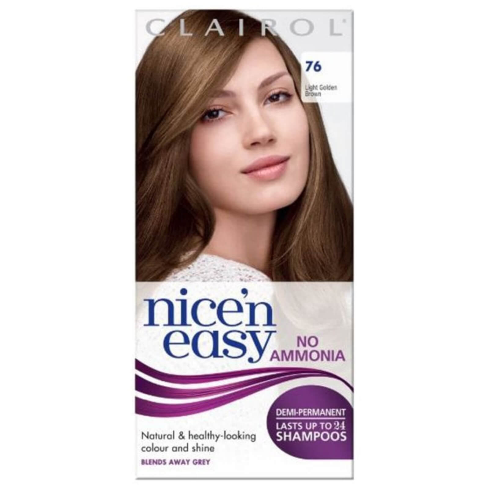 Clairol Nice'n Easy Semi-Permanent Hair Dye with No Ammonia (Various Shades) - 76 Light Golden Brown