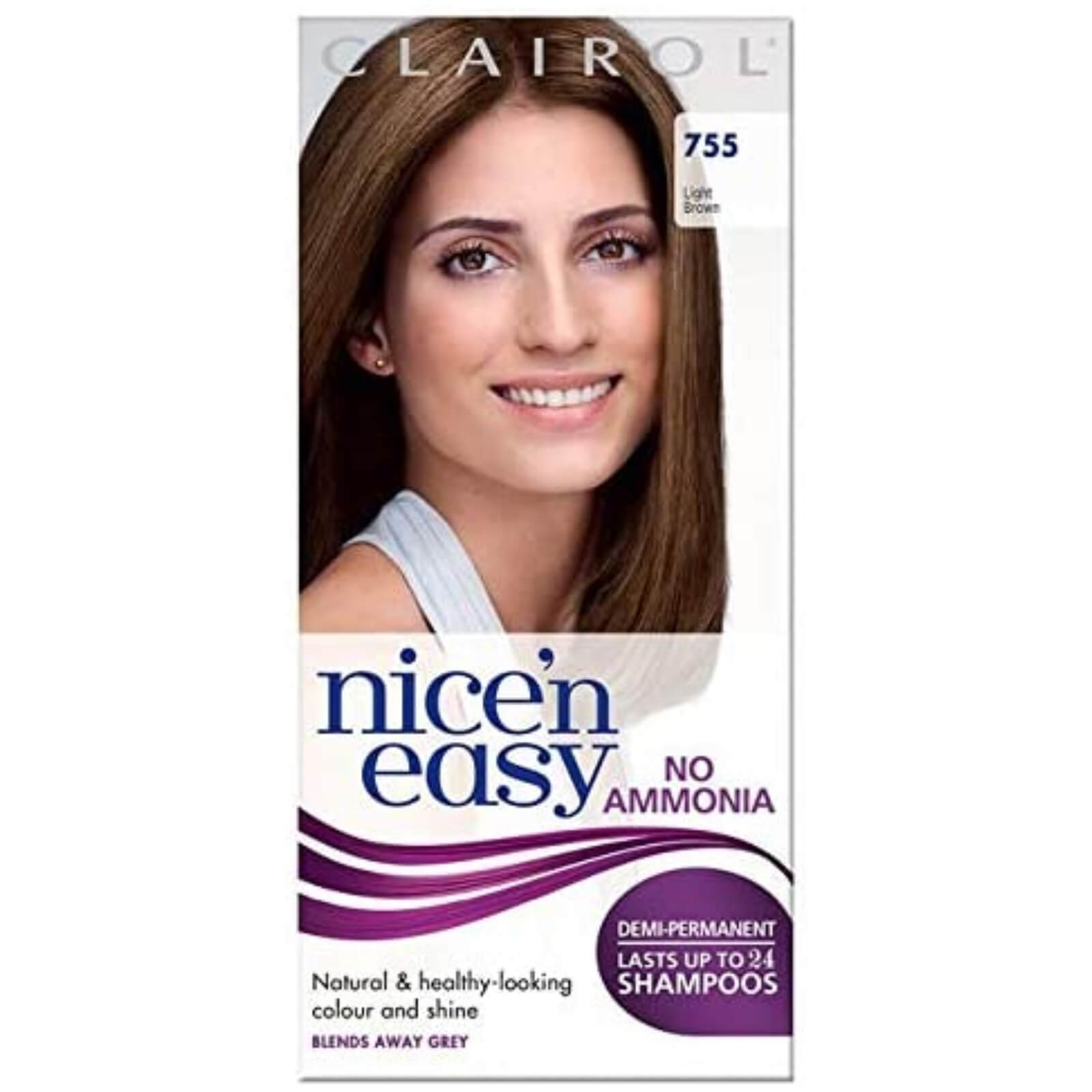Clairol Nice'n Easy Semi-Permanent Hair Dye with No Ammonia (Various Shades) - 755 Light Brown