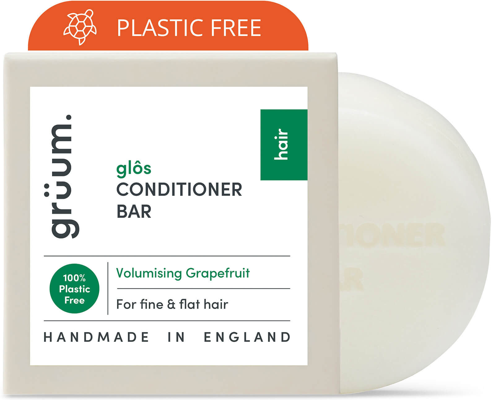 grüum Glôs Zero Plastic Conditioner Bar 50g - Volumising