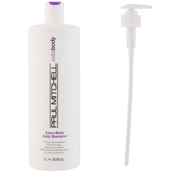 Paul Mitchell Extra Body Shampoo (1000ml) with Pump (Bundle)