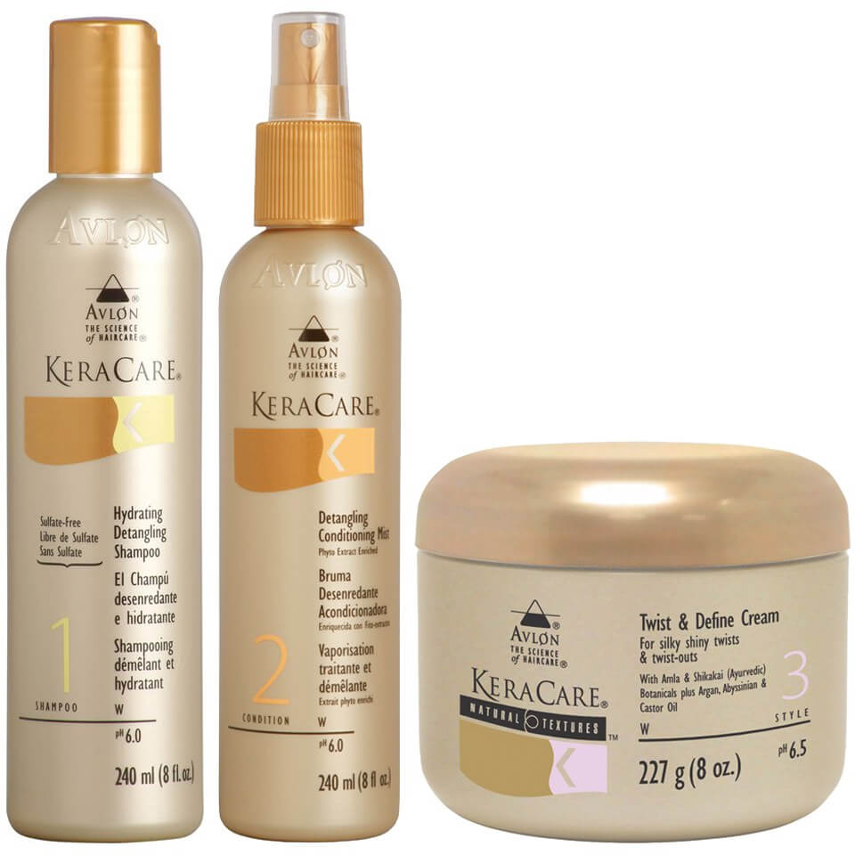 KeraCare Detangling Shampoo and Conditioner Duo with Natural Textures Twist and Define Cream