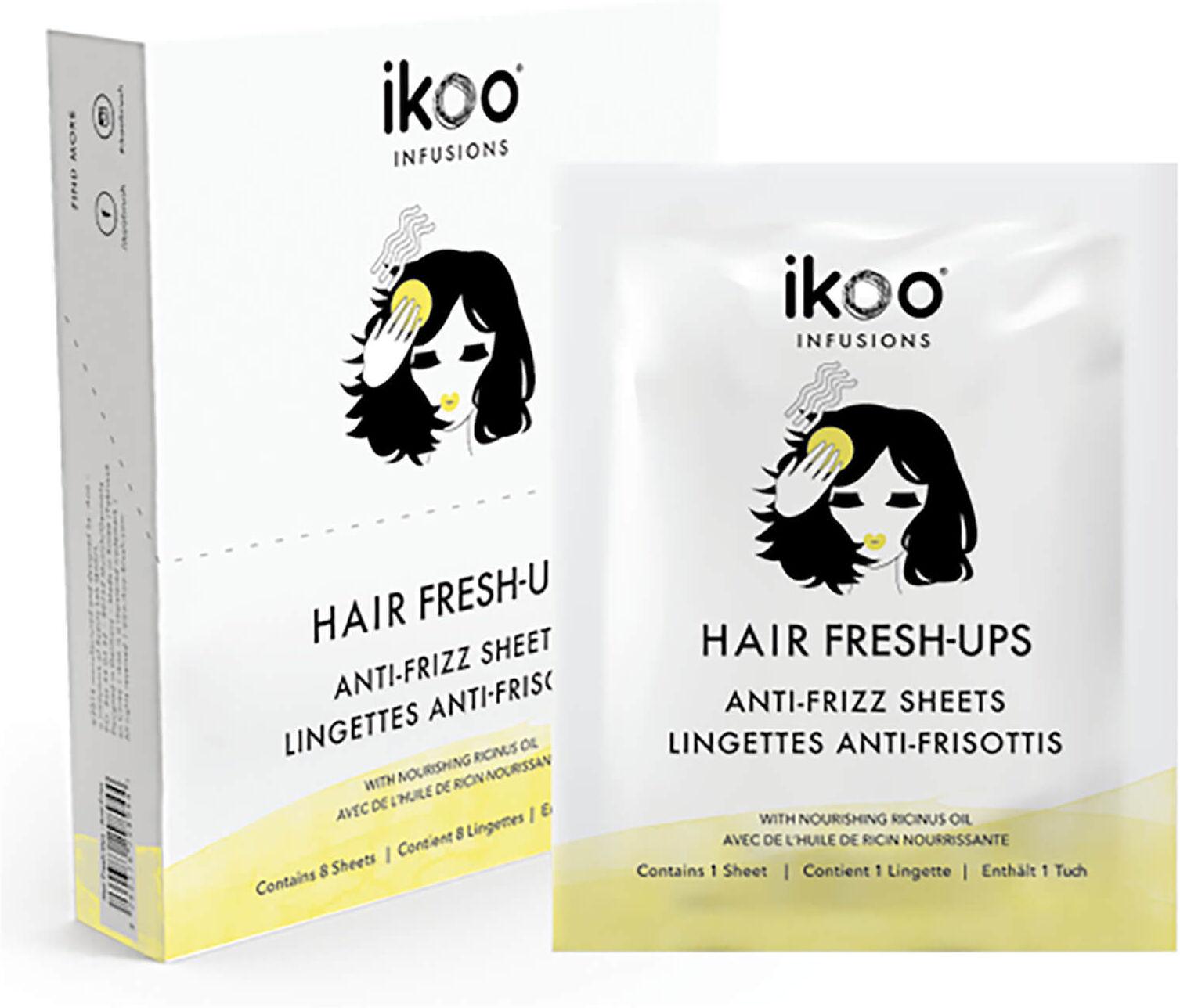 ikoo Hair Fresh-Ups Anti-Frizz Sheets (Box of 8 Sachets)