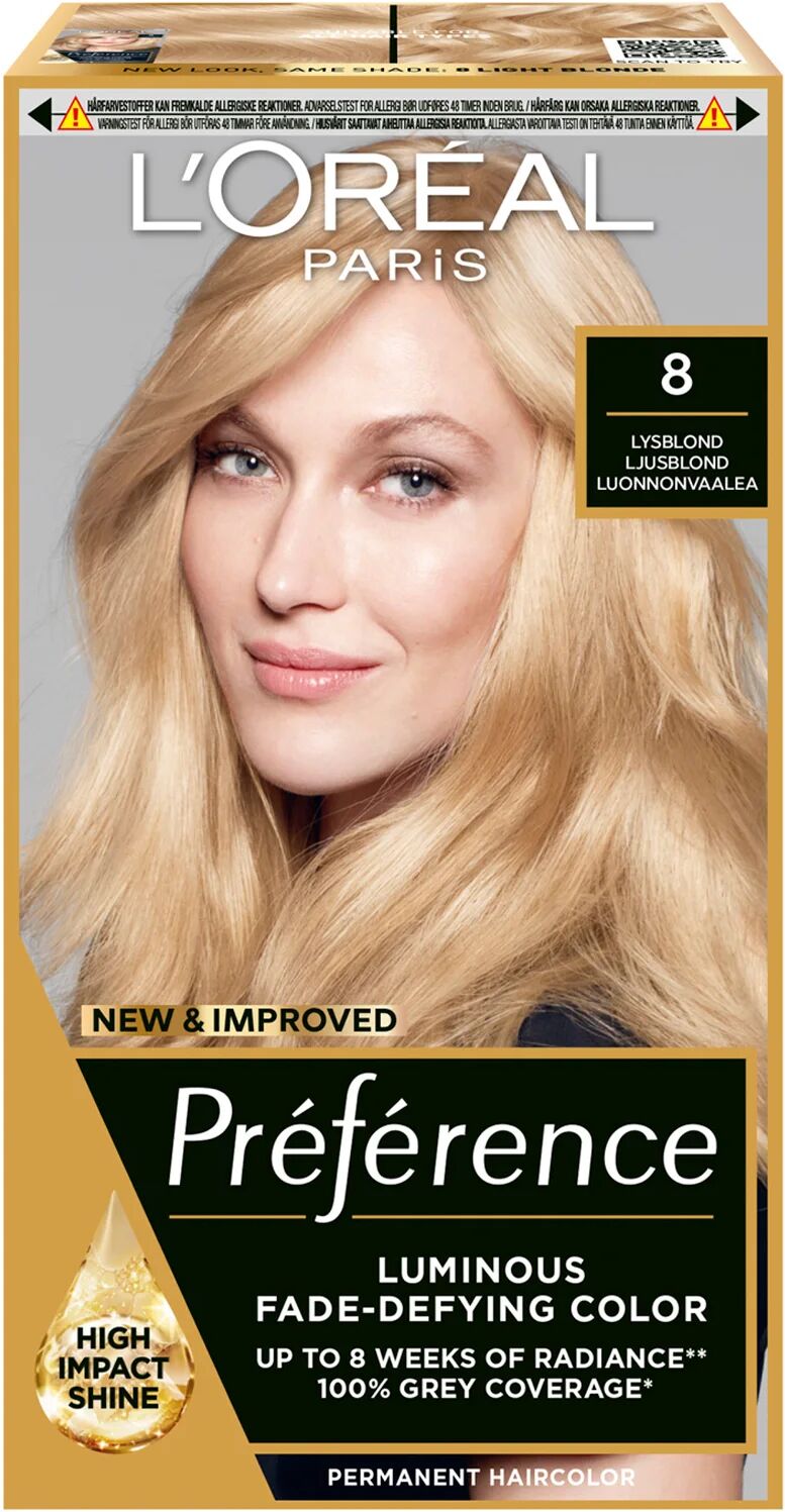 L'Oréal Paris Récital Préférence 8 California Ljusblond,  L'Oréal Paris Blondering & bleking