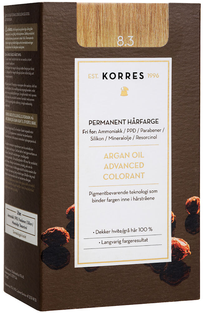 Korres Argan Oil Advanced Colorant Golden/honey Light Blonde 8.3
