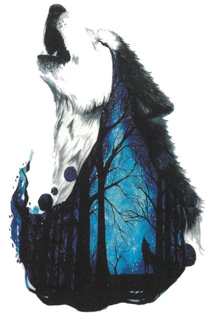 Tatuaj Temporar -wolf In The Forest- 17x10cm