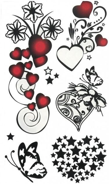 Tatuaj Temporar Hearts 17x10cm