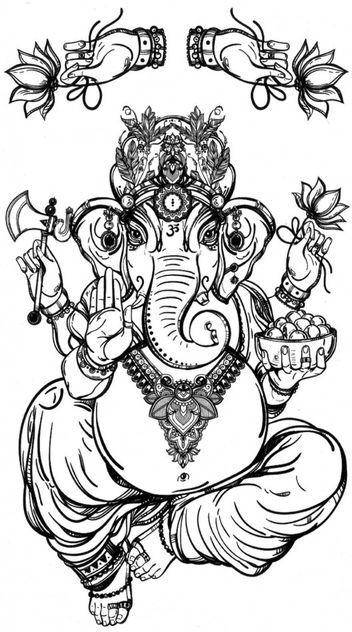 Tatuaj Temporar Zeu Indian Ganesha 17x10cm