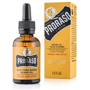 Proraso Beard Oil, Wood & Spice, Bartöl mit Zedernholz & Zitrus-Duft, Bart Weichmacher pflegt Haut & Haar und schützt das Barthaar, Made in Italy , 30 ml (1er Pack)