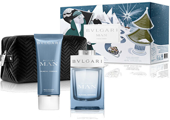 Bvlgari Man Glacial Essence - EDP 100 ml + balzám po holení 100 ml + taška