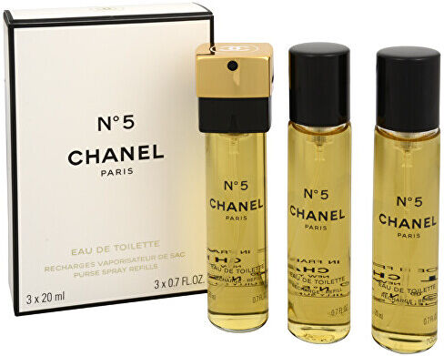 Chanel No. 5 - toaletní voda s rozprašovačem - náplň (3 x 20 ml) 60 ml